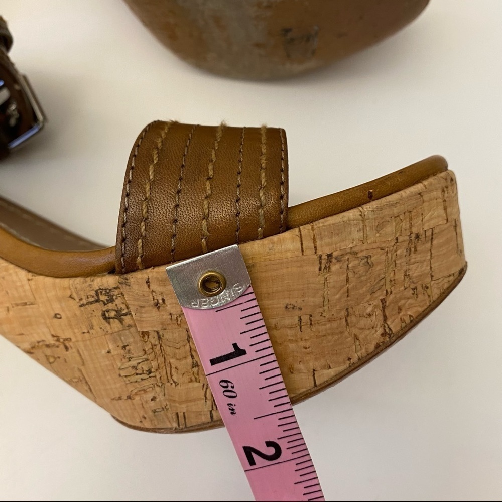 Miu Miu || Double Ankle Buckle Open Toe Cork Bloc… - image 7